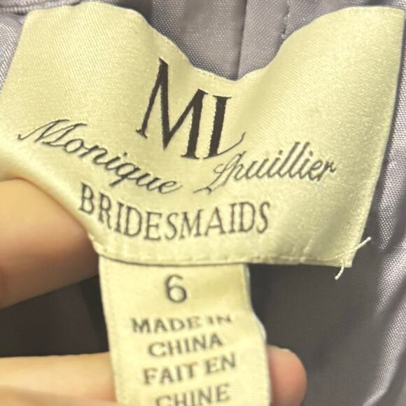 Alfred Sung D763 Halter Crisscross Lace-Up Back Satin Long Dress Moondance Sz 6 - Picture 5 of 10